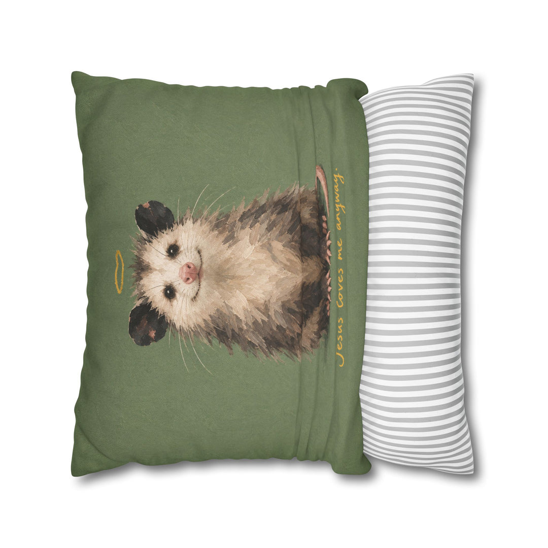 Jesus Loves Me Anyway – Jesus Wall Art with an Upright School Photo Pose – Pillow / Cover