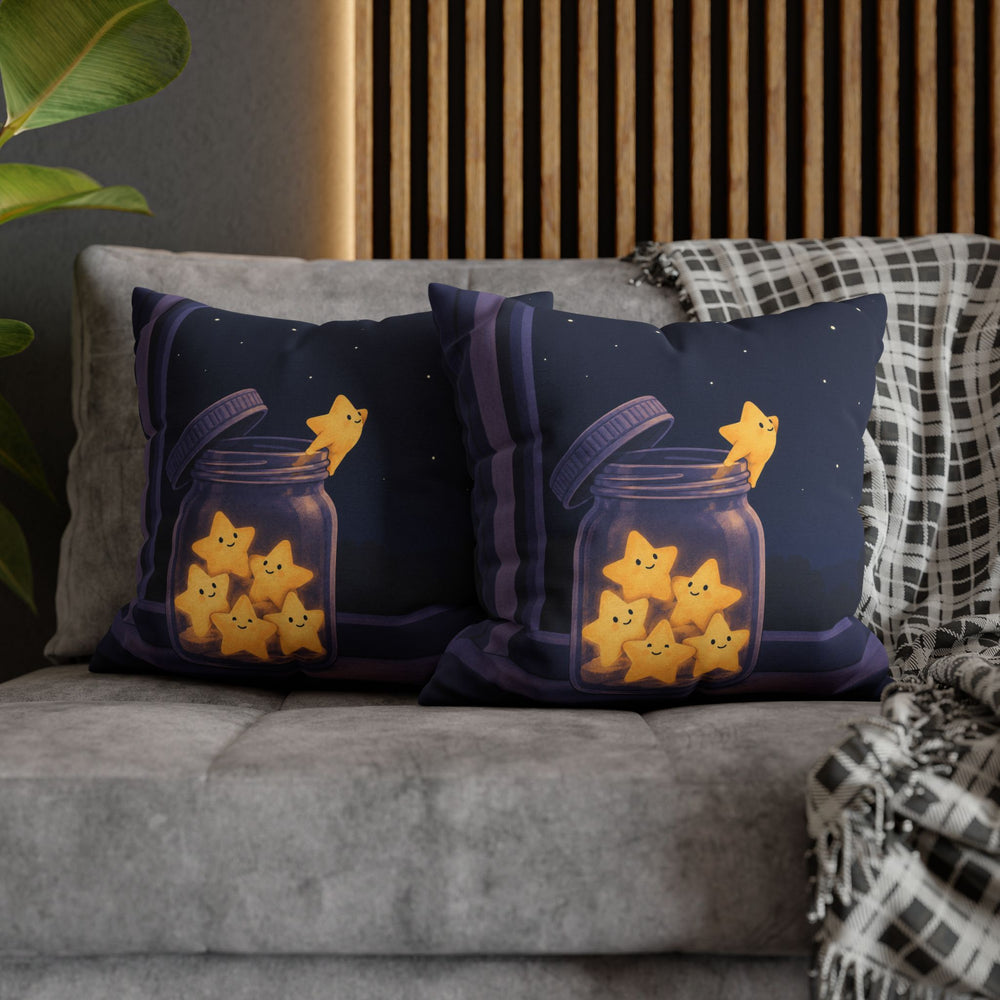Star Jar – Celestial Wall Art with a Mason Vessel of Glow – Pillow / Cover