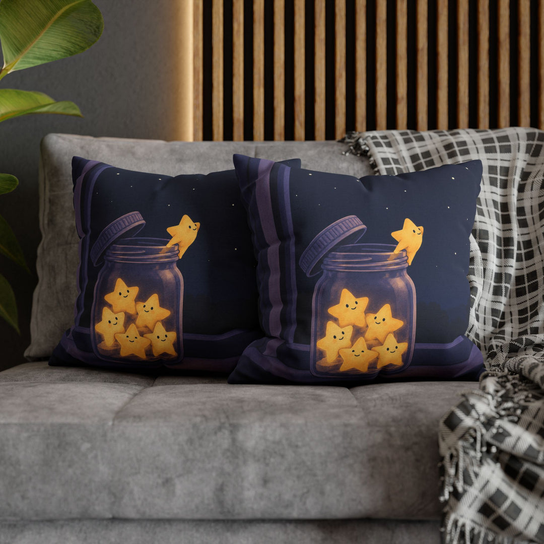 Star Jar – Celestial Wall Art with a Mason Vessel of Glow – Pillow / Cover