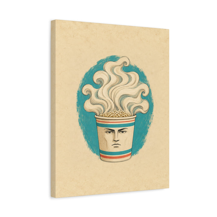 Instant Noodles: A Portrait – Dorm Room Decor with a Heroic Ramen Cup Painting – Canvas / Framed Canvas