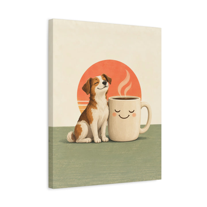 Dog Mom Fuel – Dog Mom Art with a Sunrise Coffee Supervision – Canvas / Framed Canvas