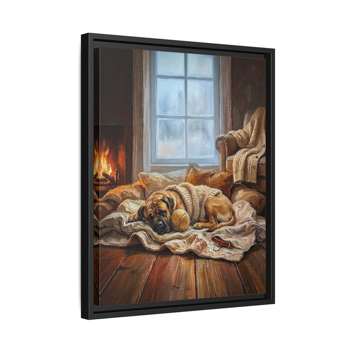 "Calm Memories" - Mastiff Vertical Framed Canvas - Dog Lover Wall Art