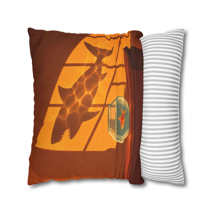Big Ideas – Funny Office Wall Art with a Goldfish Casting Shadows – Pillow / Cover