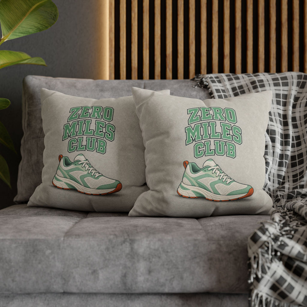Zero Miles Club – Running Art with Proud Athletic Lettering – Pillow / Cover