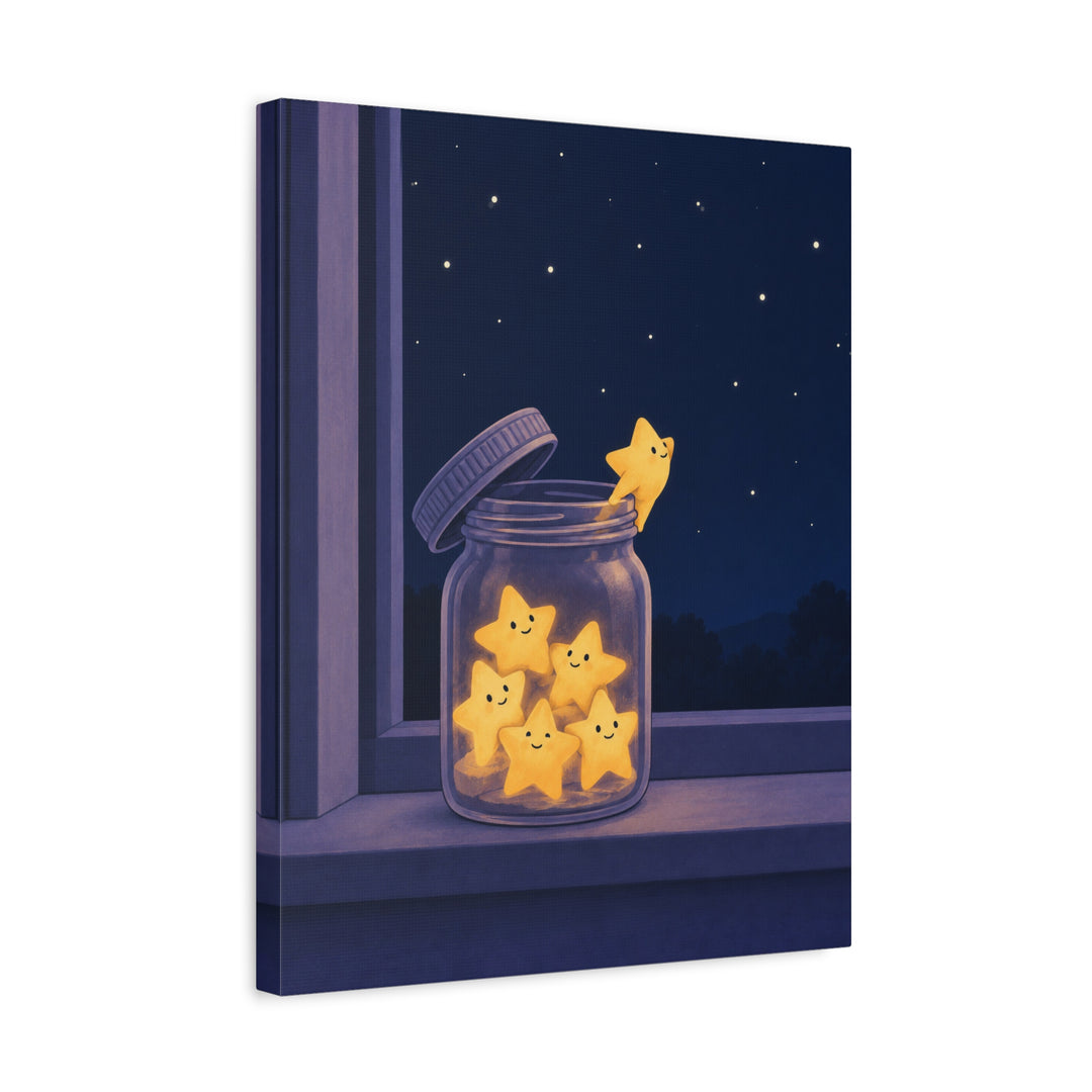 Star Jar – Celestial Wall Art with a Mason Vessel of Glow – Canvas / Framed Canvas