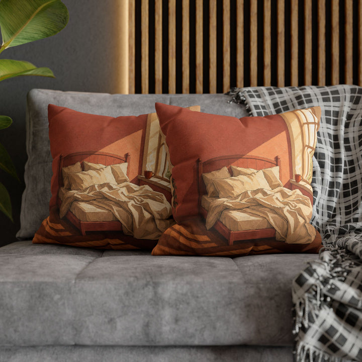 Slow Morning Light – Bedroom Wall Art with Rumpled Linen and Steam – Pillow / Cover