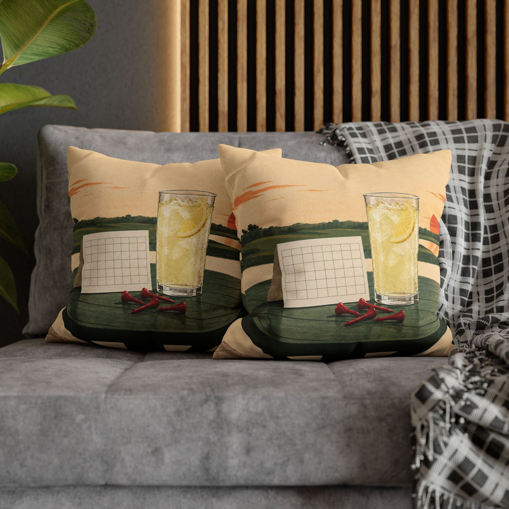 The 19th Hole, Unattended – Golf Wall Art with Tees and a Sweating Lemonade – Pillow / Cover