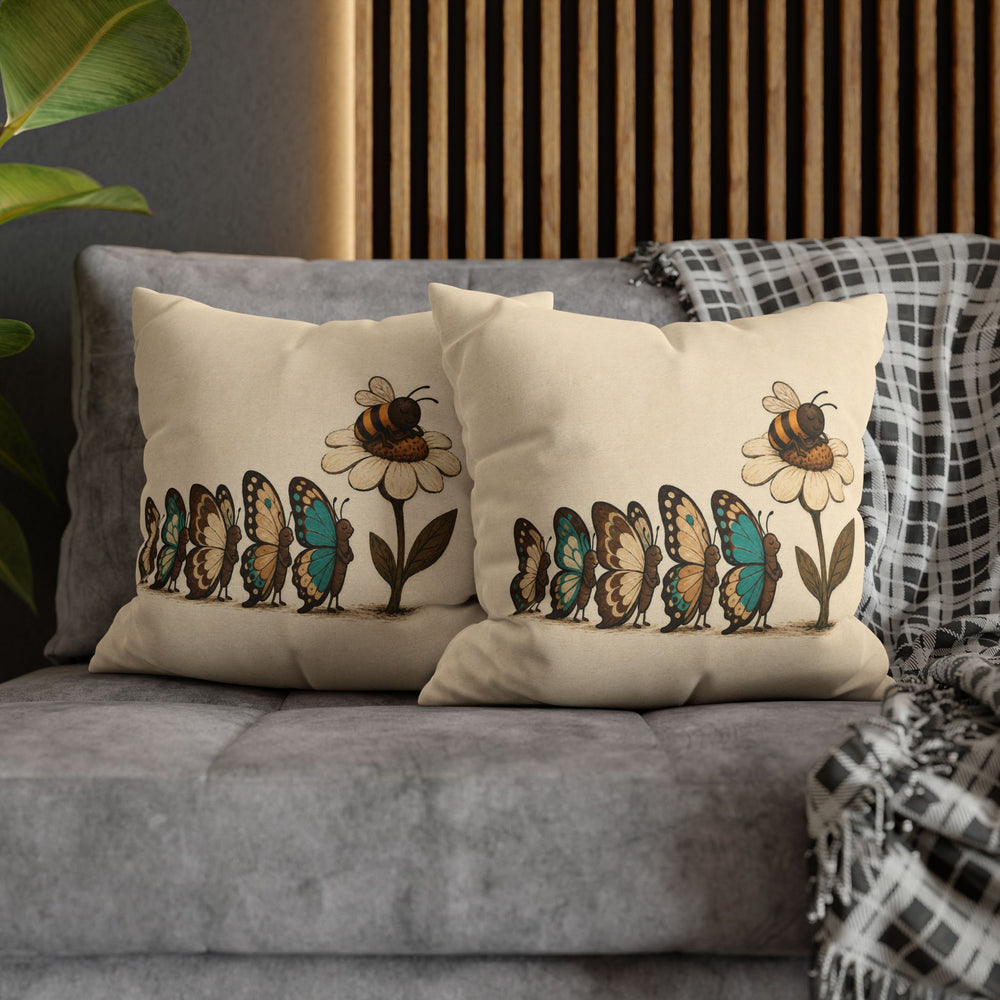 Butterfly Traffic – Butterfly Wall Art with a Queue at One Flower – Pillow / Cover