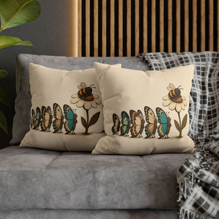 Butterfly Traffic – Butterfly Wall Art with a Queue at One Flower – Pillow / Cover