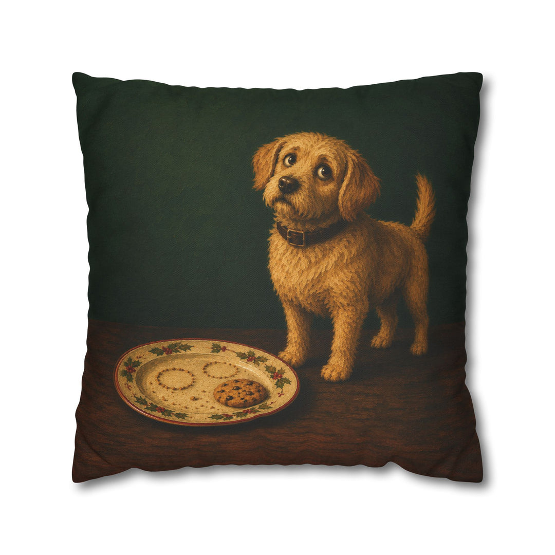 Cookie Quality Control – Christmas Wall Art with a Guarded Plate at Midnight – Pillow / Cover
