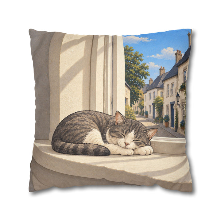 Window Nap – Therapy Office Decor with a Cat in Soft Light – Pillow / Cover