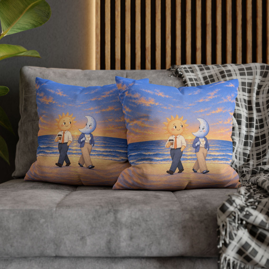Shift Change – Celestial Wall Art with a Sun and Moon Handover – Pillow / Cover