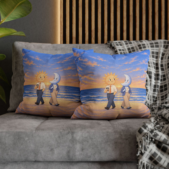 Shift Change – Celestial Wall Art with a Sun and Moon Handover – Pillow / Cover