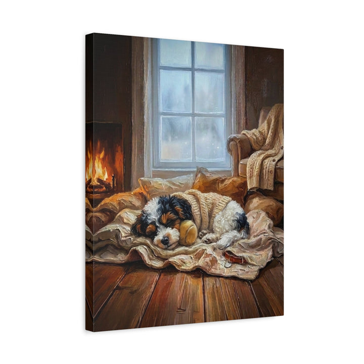 "Calm Memories" - Bichon Frise Vertical Canvas - Dog Lover Wall Art