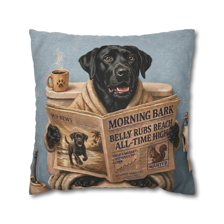 "Morning Business" - Labrador Pillow Cover - Dog Lover Home Decor