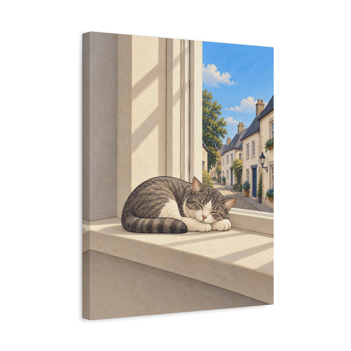 Window Nap – Therapy Office Decor with a Cat in Soft Light – Canvas / Framed Canvas