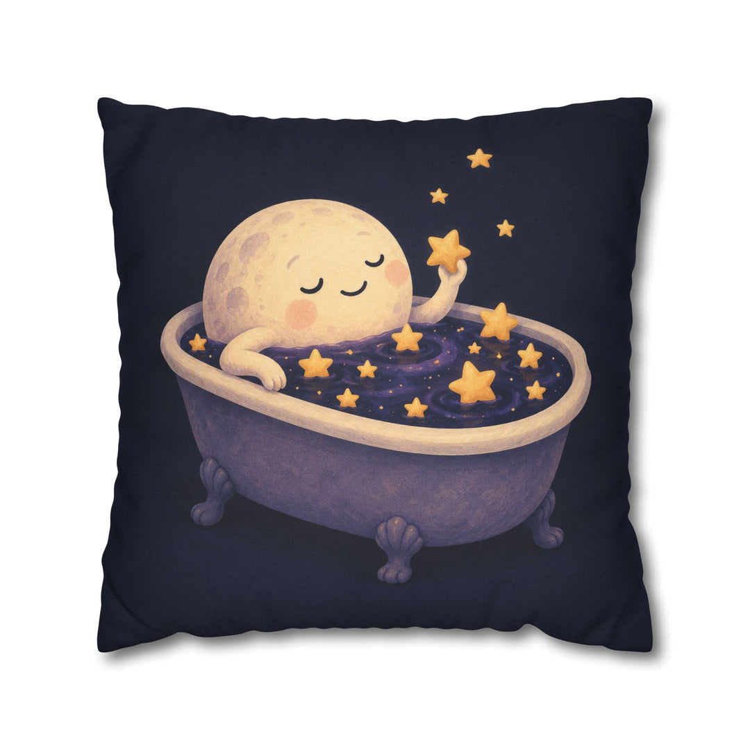 The Moon's Bath – Celestial Wall Art with a Claw Foot Tub of Night – Pillow / Cover