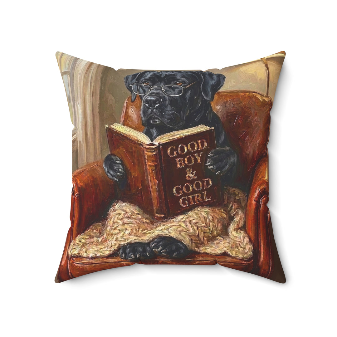 "Evening Read" - Cane Corso Throw Pillow - Dog Lover Home Decor
