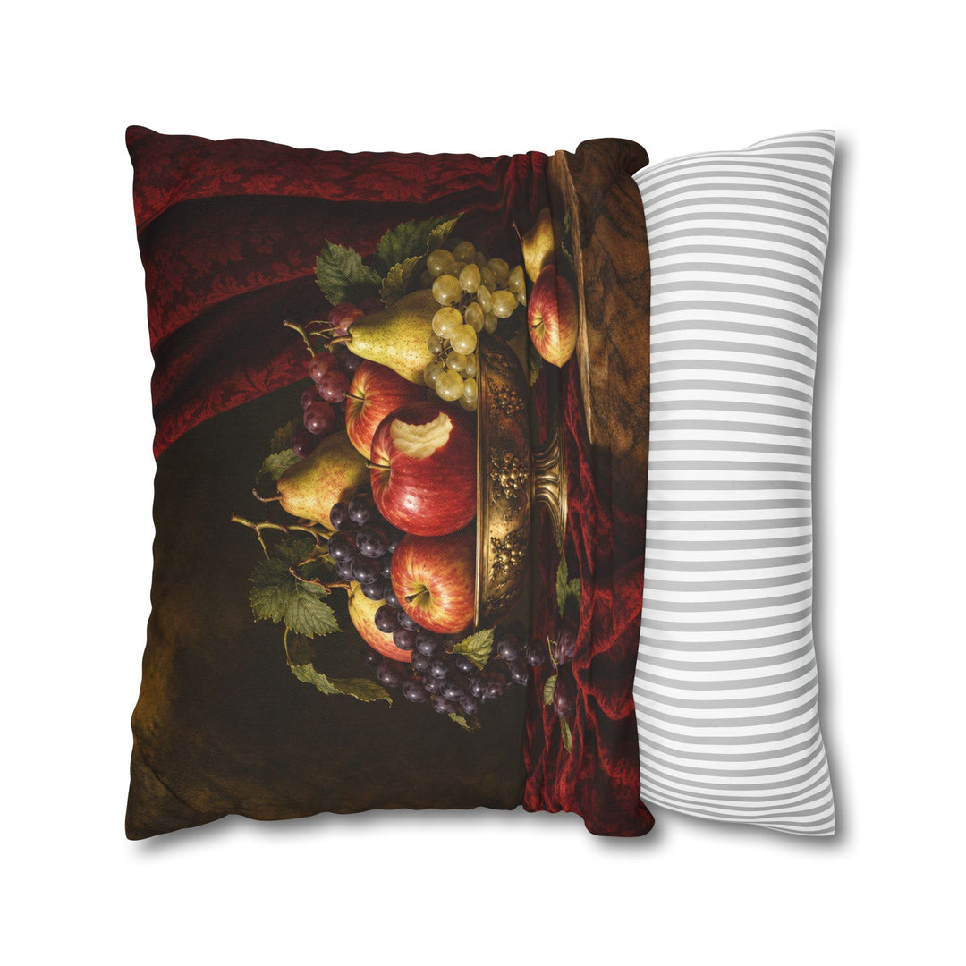 Still Life With One Bite Missing – Kitchen Wall Art with a Renaissance Fruit Scene – Pillow / Cover