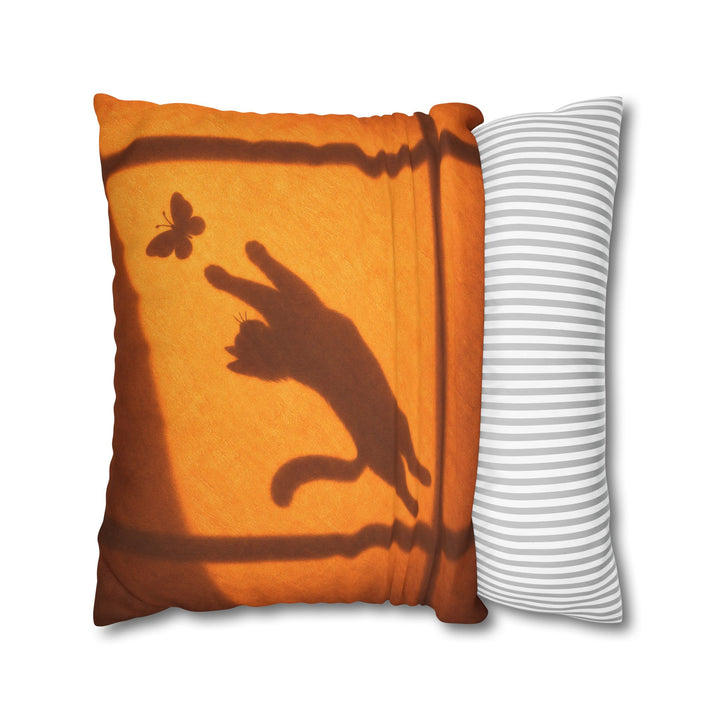 The Chase – Butterfly Wall Art with Shadow Theater on a Sunlit Wall – Pillow / Cover