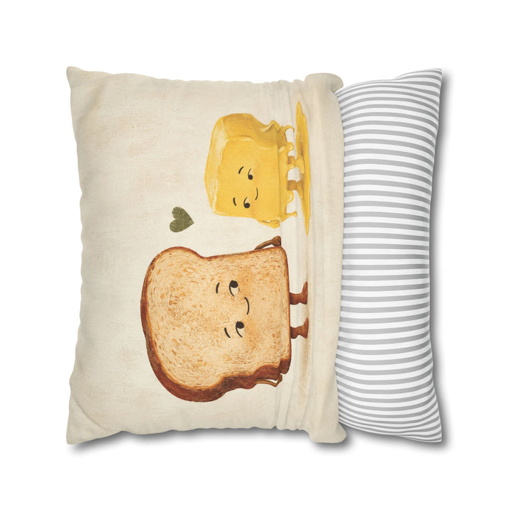 Toast & Butter: A Love Story – Funny Kitchen Art with a Breakfast Romance – Pillow / Cover