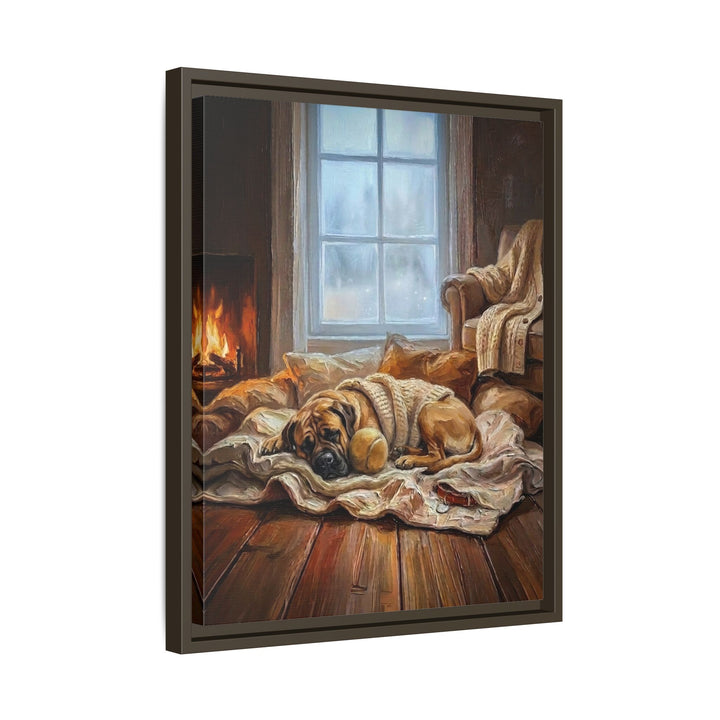 "Calm Memories" - Mastiff Vertical Framed Canvas - Dog Lover Wall Art