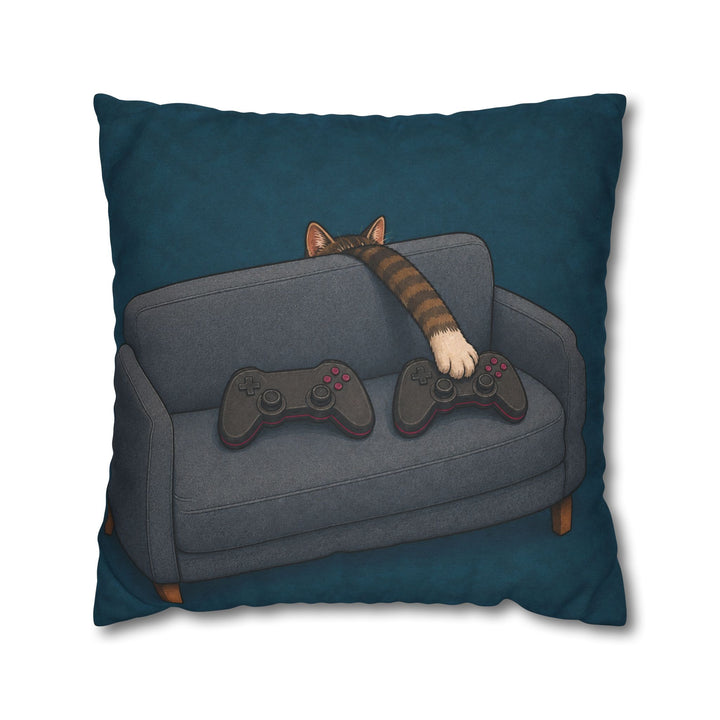 Player Two – Game Room Decor with a Paw and a Second Controller – Pillow / Cover