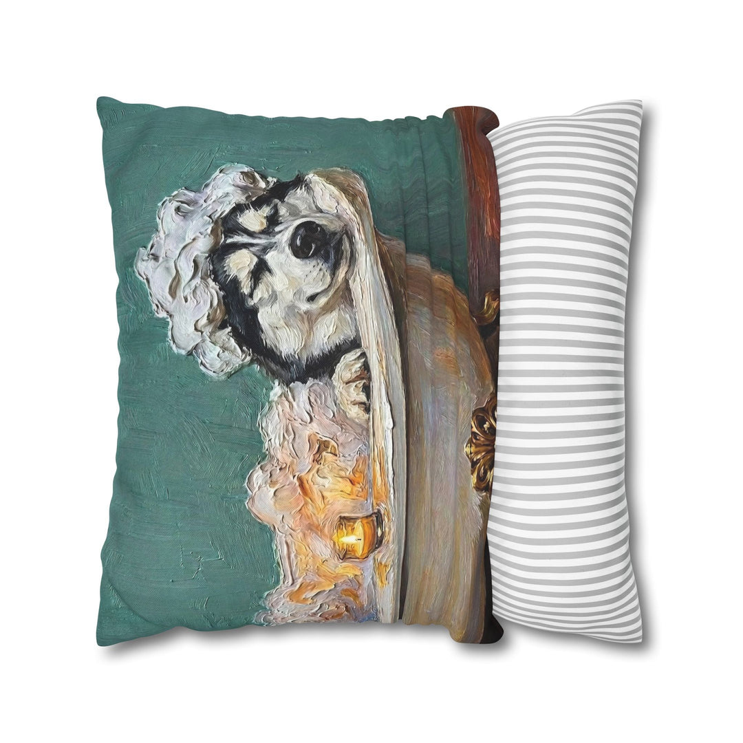 "Spa Day" - Husky Pillow Cover - Dog Lover Home Decor