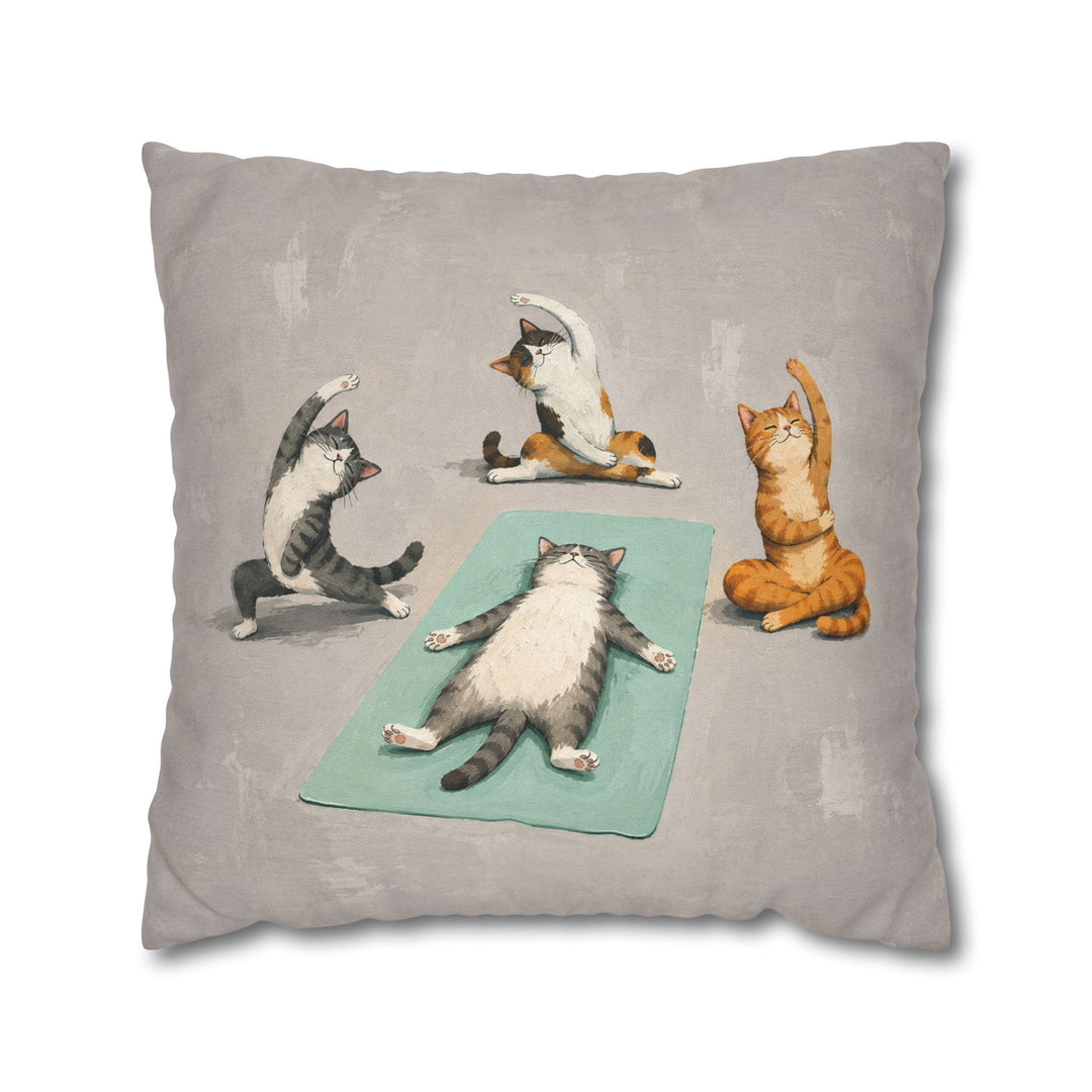 Savasana Champion – Yoga Wall Art with a Cat in Total Corpse Pose – Pillow / Cover
