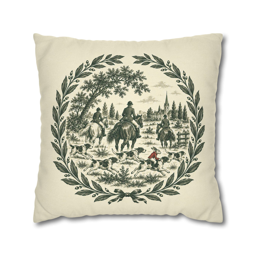 Twisted Toile – Equestrian Decor with a Single Color Hunt Medallion – Pillow / Cover
