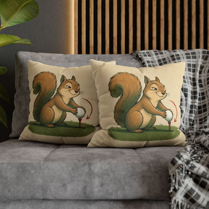 Hole In None – Golf Wall Art with a Squirrel Undoing a Good Shot – Pillow / Cover