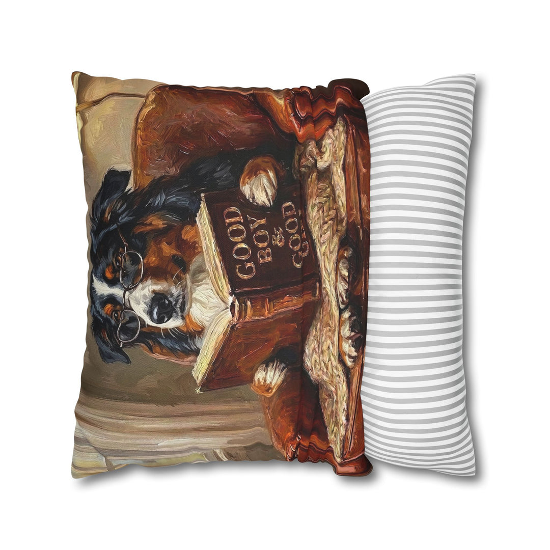 "Evening Read" - Australian Shepherd Throw Pillow - Dog Lover Home Decor