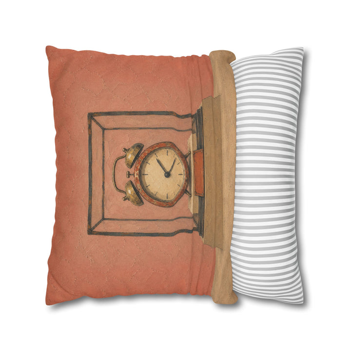The Snooze Museum – Above Bed Art with an Alarm Clock in a Glass Case – Pillow / Cover