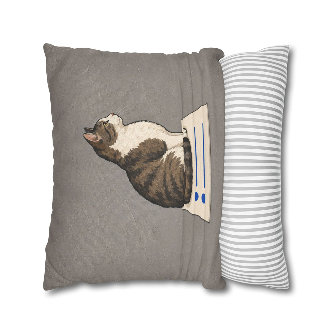 The Standup – Funny Office Decor with a Cat on the Meeting Agenda – Pillow / Cover