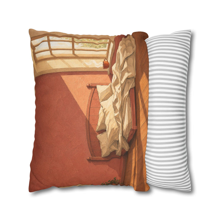 Slow Morning Light – Bedroom Wall Art with Rumpled Linen and Steam – Pillow / Cover