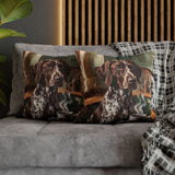 "Before Coffee" - German Shorthaired Pointer Pillow Cover - Dog Lover Wall Art Home Decor
