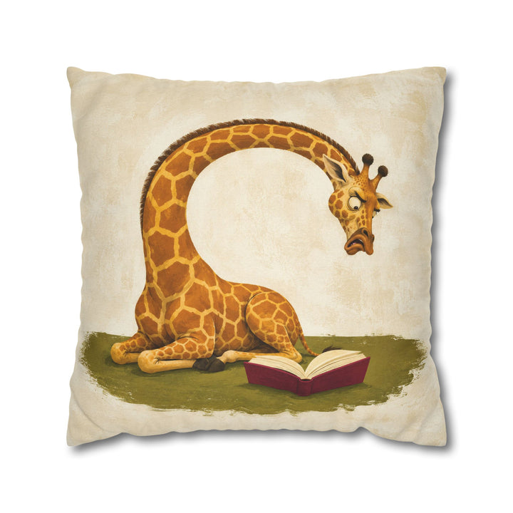 Plot Twist – Library Wall Art with a Giraffe and Chapter Twelve – Pillow / Cover