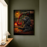 "Wine & Woof" - Poodle Vertical Canvas - Dog Lover Wall Art