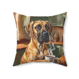 "Before Coffee" - Great Dane Throw Pillow - Dog Lover Wall Art Home Decor