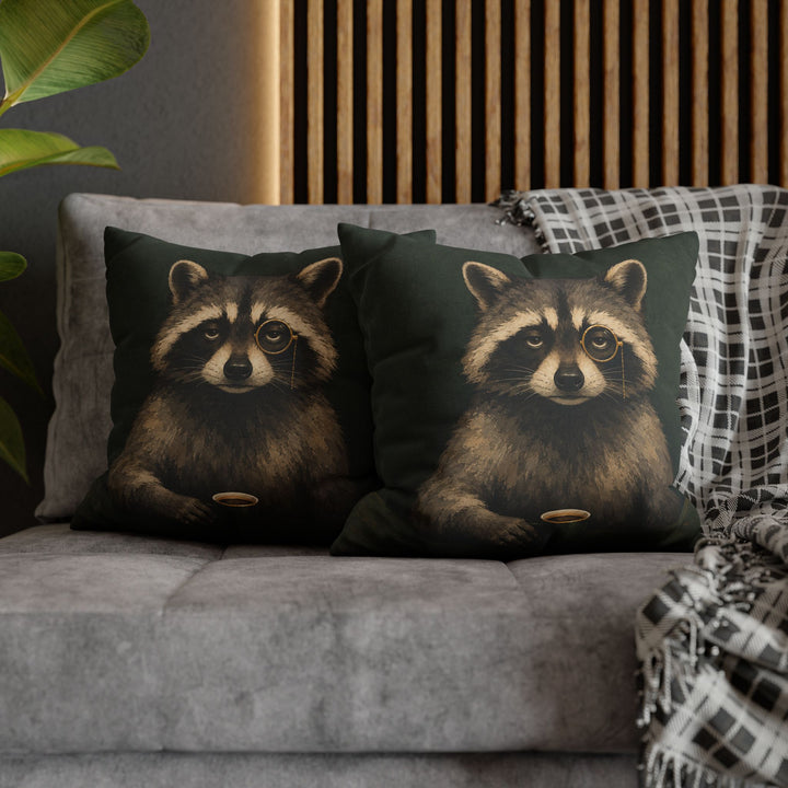After Hours – Raccoon Art with a Dignified Half Length Portrait – Pillow / Cover