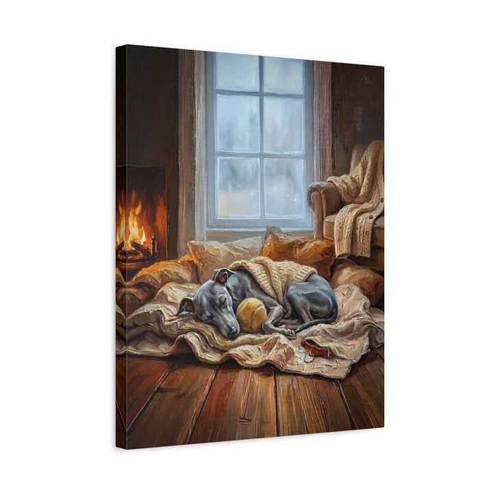 "Calm Memories" - Italian Greyhound Vertical Canvas - Dog Lover Wall Art