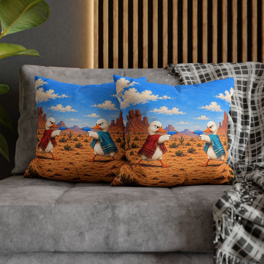 High Noon – Western Decor with a Gunslinger in a Tiny Poncho – Pillow / Cover