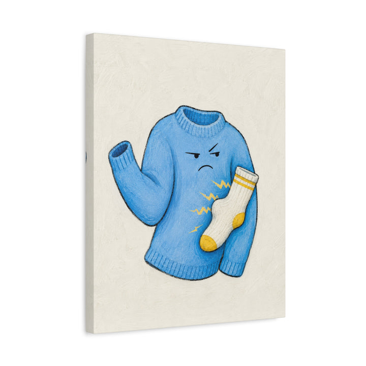 Static: A Romance – Laundry Room Art with a Clingy Sweater Affair – Canvas / Framed Canvas