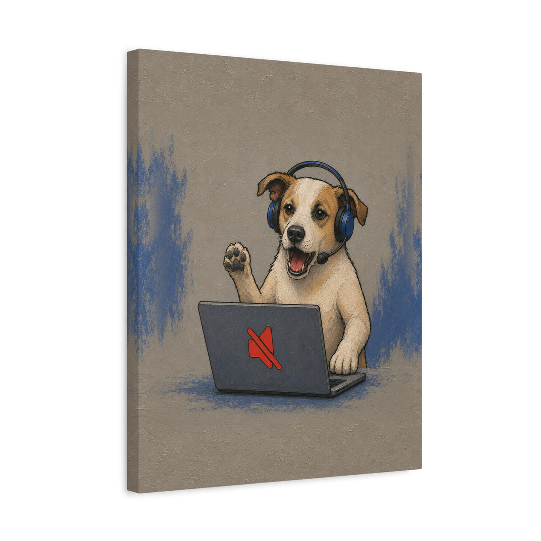On Mute – Funny Office Decor with a Headset and a Red Icon – Canvas / Framed Canvas