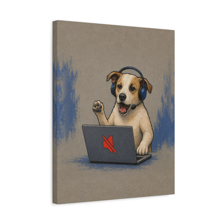 On Mute – Funny Office Decor with a Headset and a Red Icon – Canvas / Framed Canvas