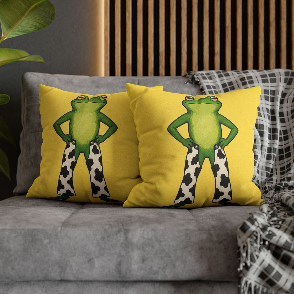 Ranch Dressing – Cowgirl Wall Art with a Frog on Butter Yellow – Pillow / Cover