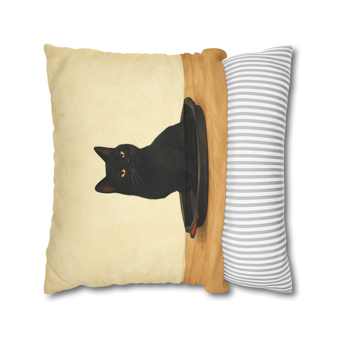 Oil Change Day – Motorcycle Wall Art with a Cat in the Drain Pan – Pillow / Cover