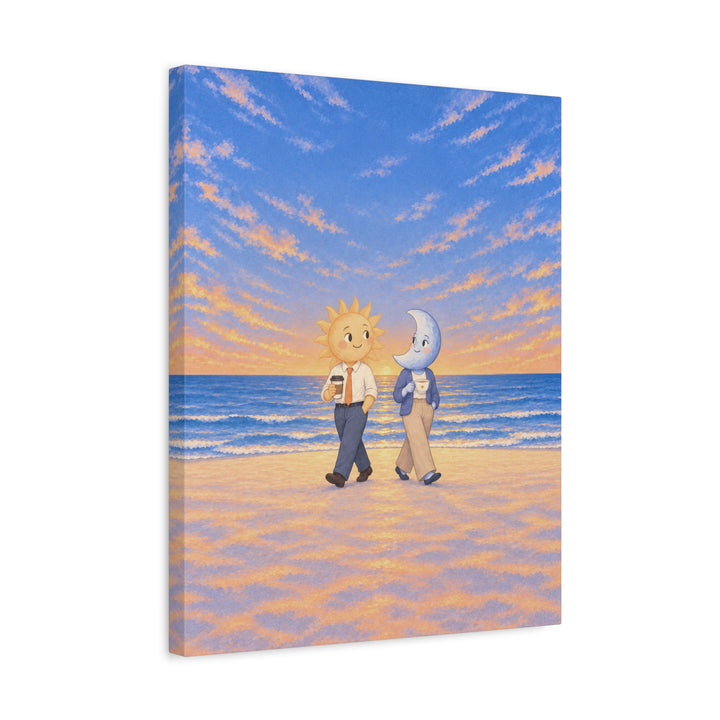 Shift Change – Celestial Wall Art with a Sun and Moon Handover – Canvas / Framed Canvas