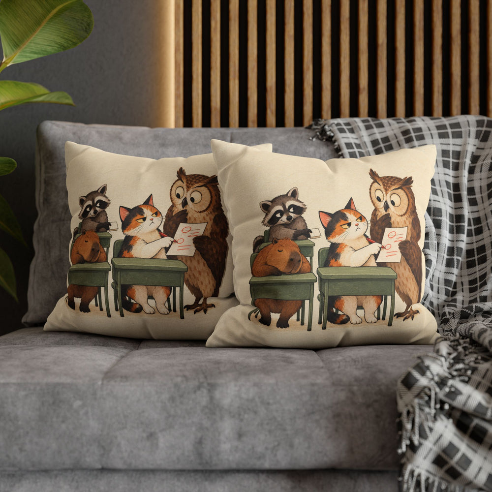 Classroom Zoo – Classroom Wall Art with a Raccoon Passing Notes – Pillow / Cover