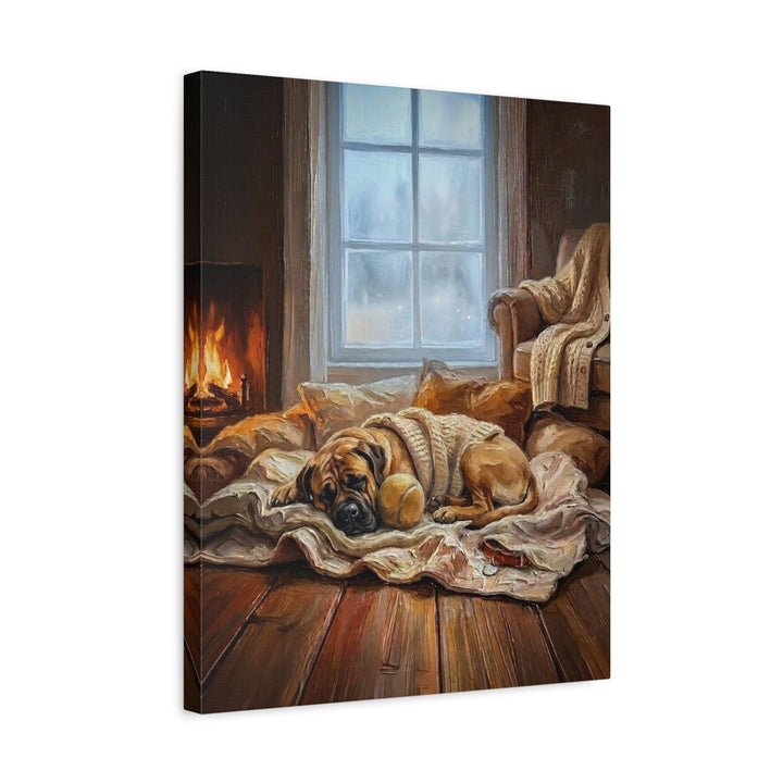 "Calm Memories" - Mastiff Vertical Canvas - Dog Lover Wall Art